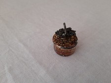 Silver Scenes Pill Box. Floral Basket Design. 1991.