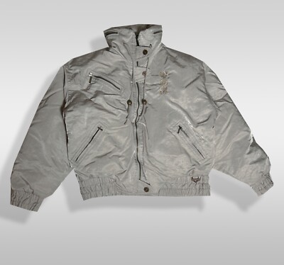 Vintage Fera Ski Wear Silver Down Coat Womens Size 10