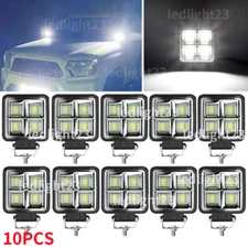 10PCS 4"Inch 1200W LED Work Light Bar Flood Pods Driving Off-Road Tractor 4WD