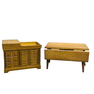 Vintage Shackman Doll House Miniature Furniture Drop Leaf Table