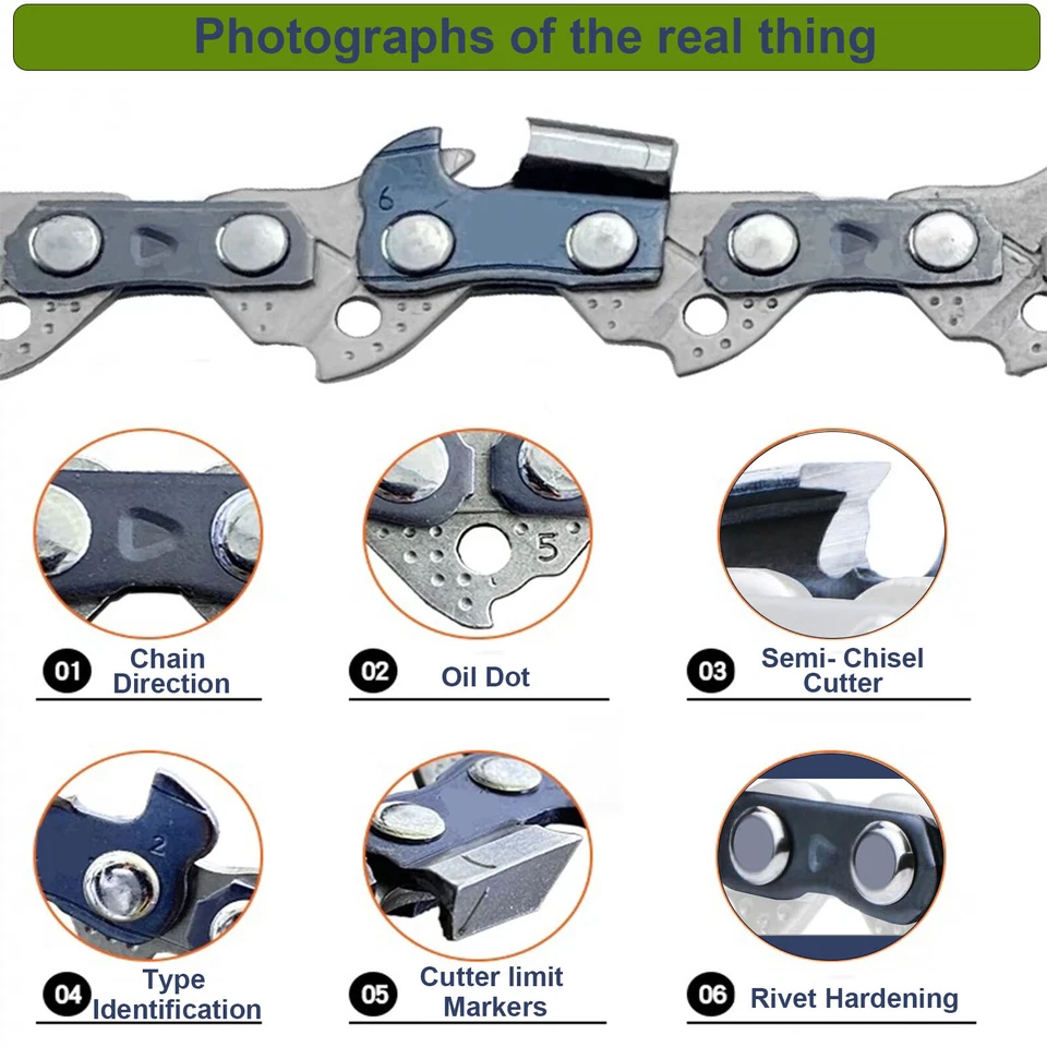 3PCS 18" Chainsaw Chain FOR Troy-Bilt TB4620, TB4920, TB5018, TB5020, TB5518 - Image 4 of 4