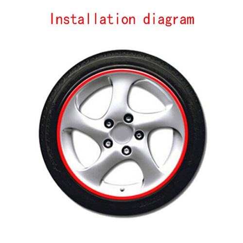 16pcs Red Reflective Car Wheel Hub Rim Stripe Tape Decal Sticker Accessories - Picture 7 of 7