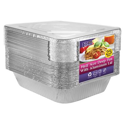20 Pack 9x13 Aluminum Pans with Lids for Baking Catering Event Party Table Food