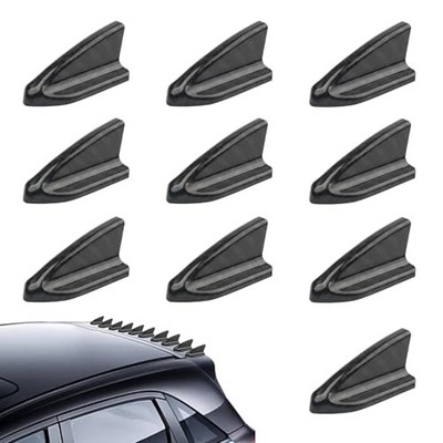 Car Diffuser Shark Fin Kit, 3D Stereo Cool Carbon 10 PCS Carbon Fiber Black