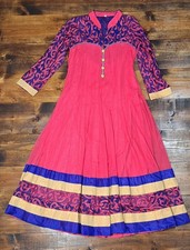 Indian Pakistani Dress Party Wear Bollywood Dress Pink Blue Gold Size Large