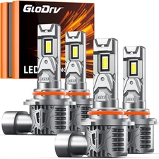 4x GloDrv 9005 9006 LED Headlight Bulb High Low Beam Kit Extremely White 16000LM