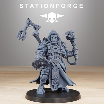 Scavenger Techno Priest Grimdark 3D Printed Miniatures Station Forge 16k