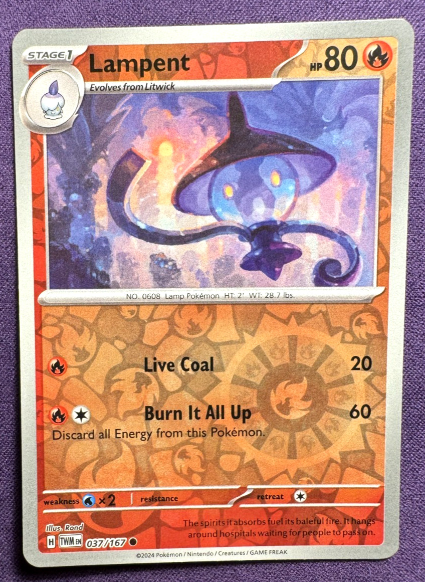 Lampent 37/167 | SV: Twilight Masquerade | Reverse Holo | Pokemon (LP)
