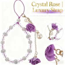 Crystal Beaded Phone Wrist Strap Lanyard Keychain Wristlet Chain for Cell Phones