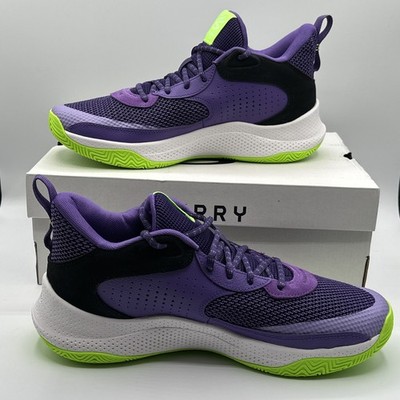 Under Armour Curry 3Z 24 Purple/Green Suede Basketball Shoes Sz