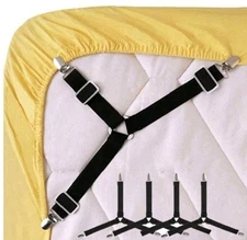4pcs Triangle Bed Sheet Mattress Holder Fastener Grippers Clips Suspender Straps