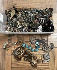 6 lbs of Vintage Costume Jewelry and Jewelry Pieces. Mixed AS IS