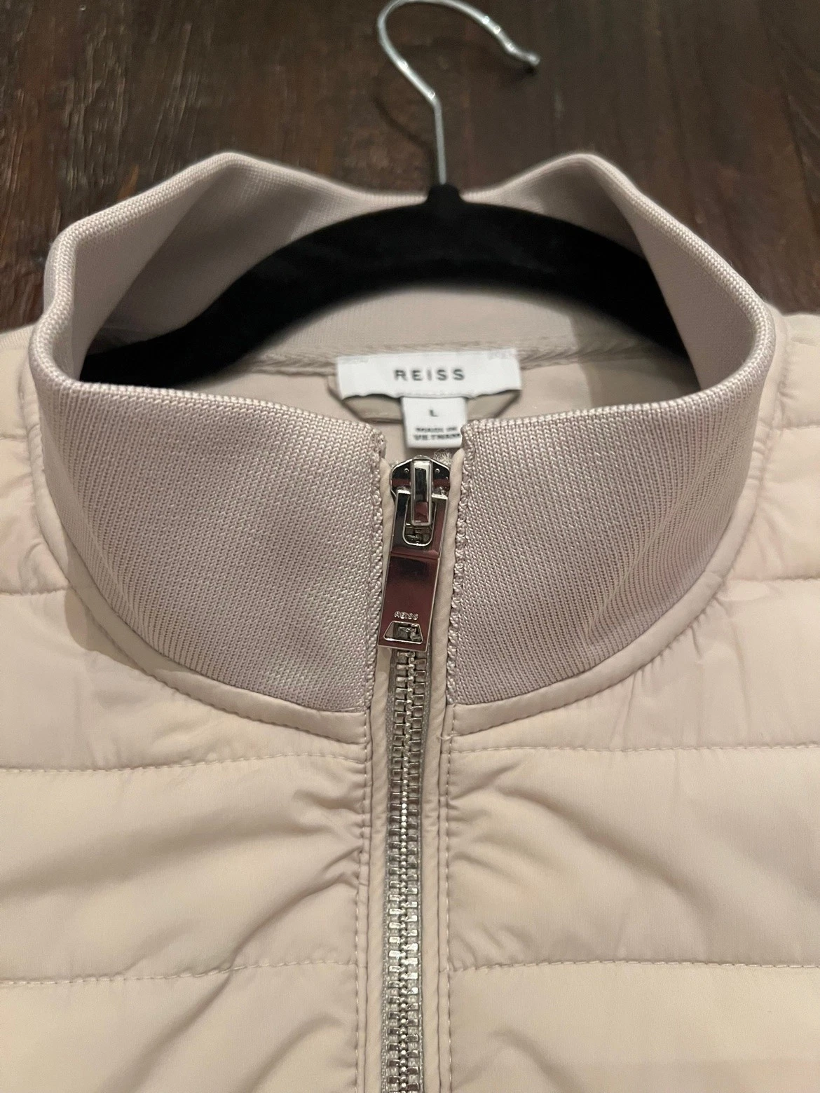 REISS Pluto Hybrid Quilted Gilet Vest Men's L Stone — Brand New, No Tags image 2