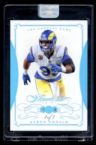 2024 Panini Flawless Aaron Donald Dual Diamond Platinum Sapphire True 1/1 Sealed