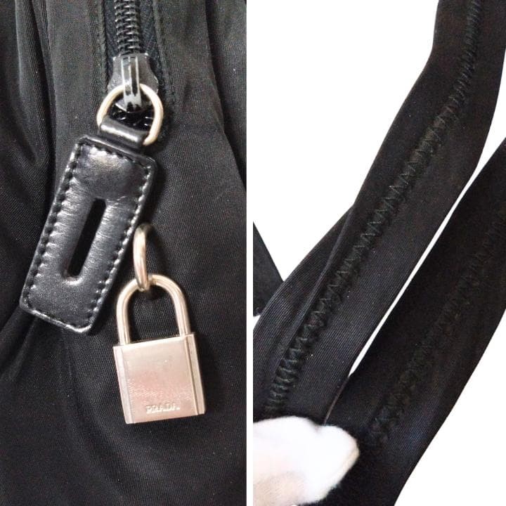 PRADA Nylon Tote Bag Black Shoulder Bag Lightweight Simple Design Authentic Used thumbnail 12
