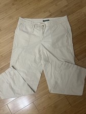 Lauren Ralph Lauren 100 Cotton Khaki Pants W/Tie Nautical Sailor Preppy Sz 10