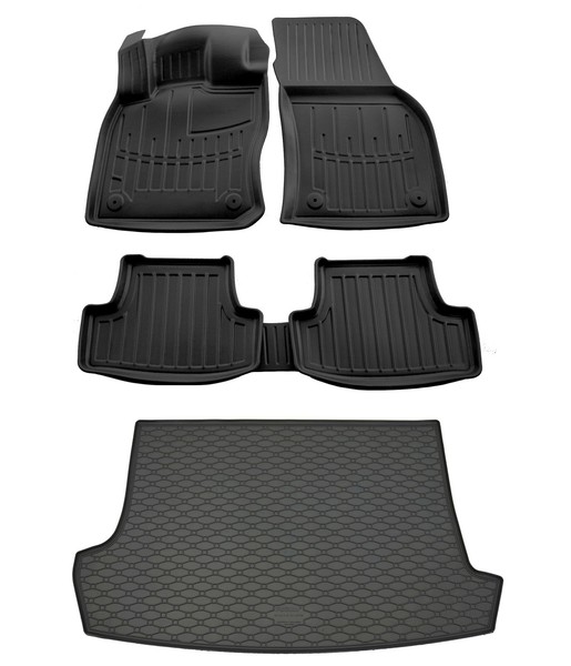 Gummi FußMatten Kofferraumwanne FüR VW T-Roc Ab 2017- Gummimatten Matten Set-image