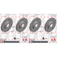 2X Zimmermann Black Z Bremsscheiben 305Mm Geschlitzt InnenbelÜFtet Vorne Passend