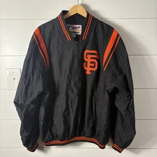 Authentic San Francisco Giants Majestic MLB 90's Pullover Windbreaker Size Large