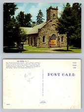 Big Moose, NY-New York, Community Chapel Stone Church Exterior Vintage Postcard