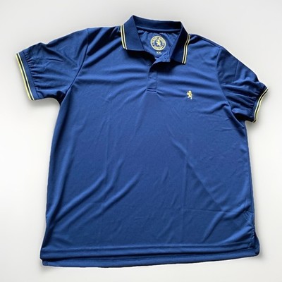 Albert Morris Comfort Short Sleeve Poly Polo Shirt Men XXL Blue Yellow