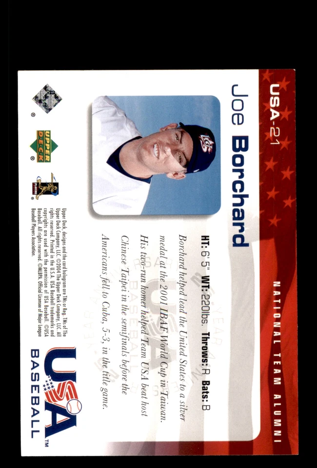 Signed Baseball Card Auto 2004 Upper Deck USA #USA-21 Joe Borchard - Image 2 of 2