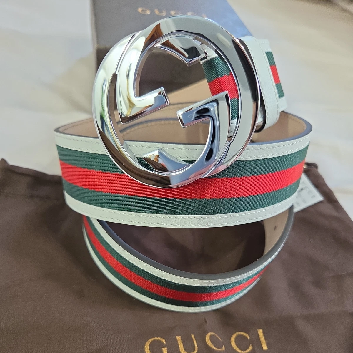 Gucci Leather White Belts for Men for sale | eBay