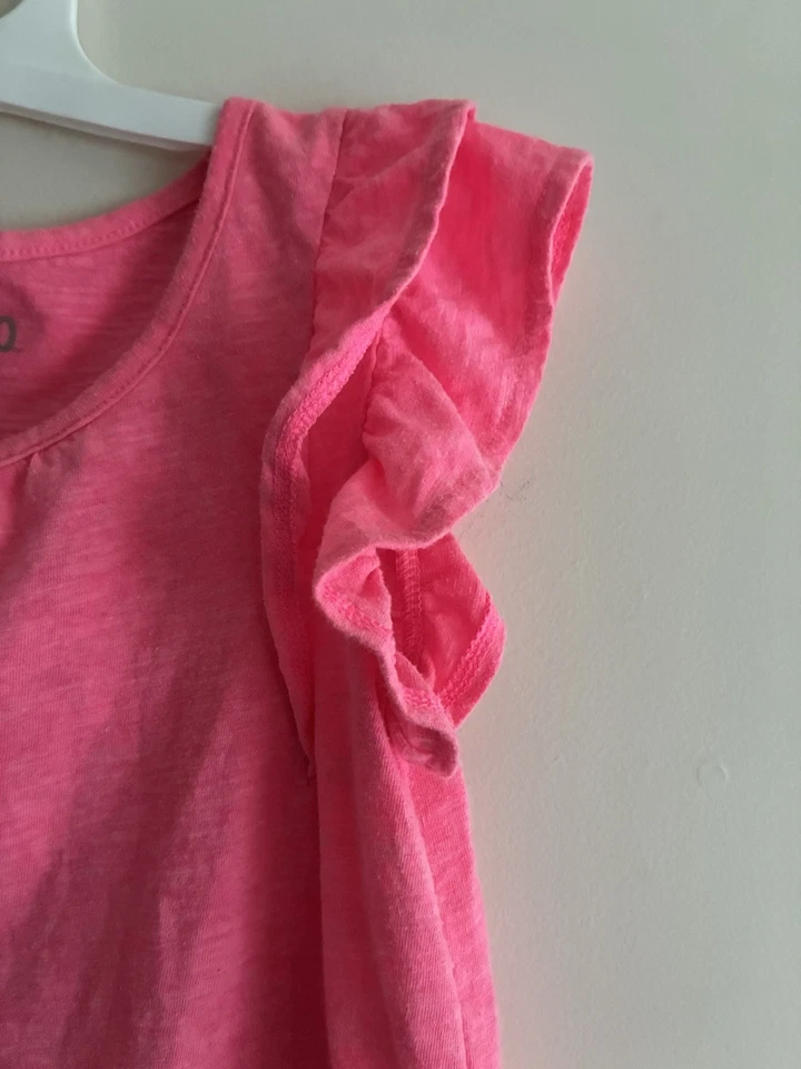 Camisa plisada manga corta Circo niños niñas rosa liso con volantes mezcla de algodón M 7/8 Foto 3 de 4