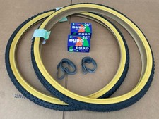 26'' x 1.75 Bike Gum Wall Black Tires  Tubes DURO Classic Knobby Old School NEW
