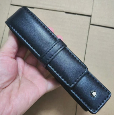  Montblanc Black Leather Pen Pouch Case Holder Luxury Meisterstück (No Box)NEW
