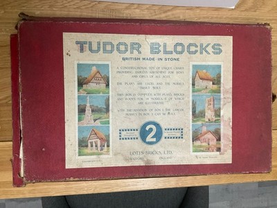 LOTT S Tudor Blocks Stone Building Bricks Box 2 Complete Set & Manual. 1930 s