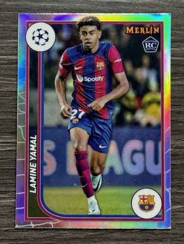 2023-24 Topps Merlin UCC Lamine Yamal RC #27 Refractor FC Barcelona Holo Rookie