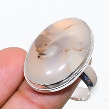 Montana Agate Gemstone Handmade 925 Sterling Silver Jewelry Ring Size 9.5 H847