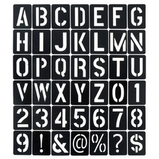 WRTMBOIF 2 Inch Letter Stencils and Numbers, 42 Pcs Reusable 2 inch, black