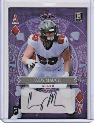 2023 Wild Card 5 Card Draw Stacked Deck Cody Mauch RC Purple Auto 1/4