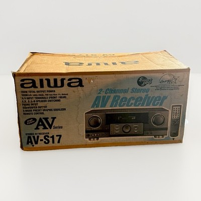 AIWA AV-S17 Stereo AV Receiver Open Box Audio Video Aux Hi-fi Vintage No Remote