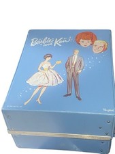 Vintage BARBIE And KEN  2 Doll Carrying Case Trunk BLUE 1963 LARGE