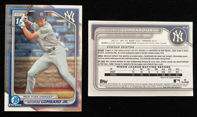 2024 Bowman Chrome GEORGE LOMBARD JR. 1st Rookie #BCP-79 Yankees RC SP QUANTITY