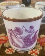 #3 Antique Georgian Coffee Can Adam Buck Mother & Child C1810 Bat Print Regency