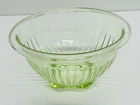 Vintage Diamond Crystal Shaker Salt Green Uranium Glass Ribbed Promotional Bowl