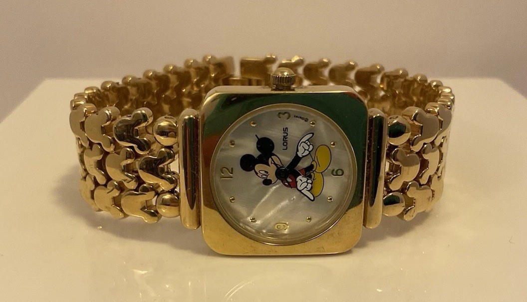 LORUS DISNEY MICKEY MOUSE MOTHER OF PEARL GOLD LINK  display picture 1