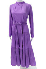 A.L.C. Womens Maxi Dress Purple Mock Neck Long Sleeve Button Size 2