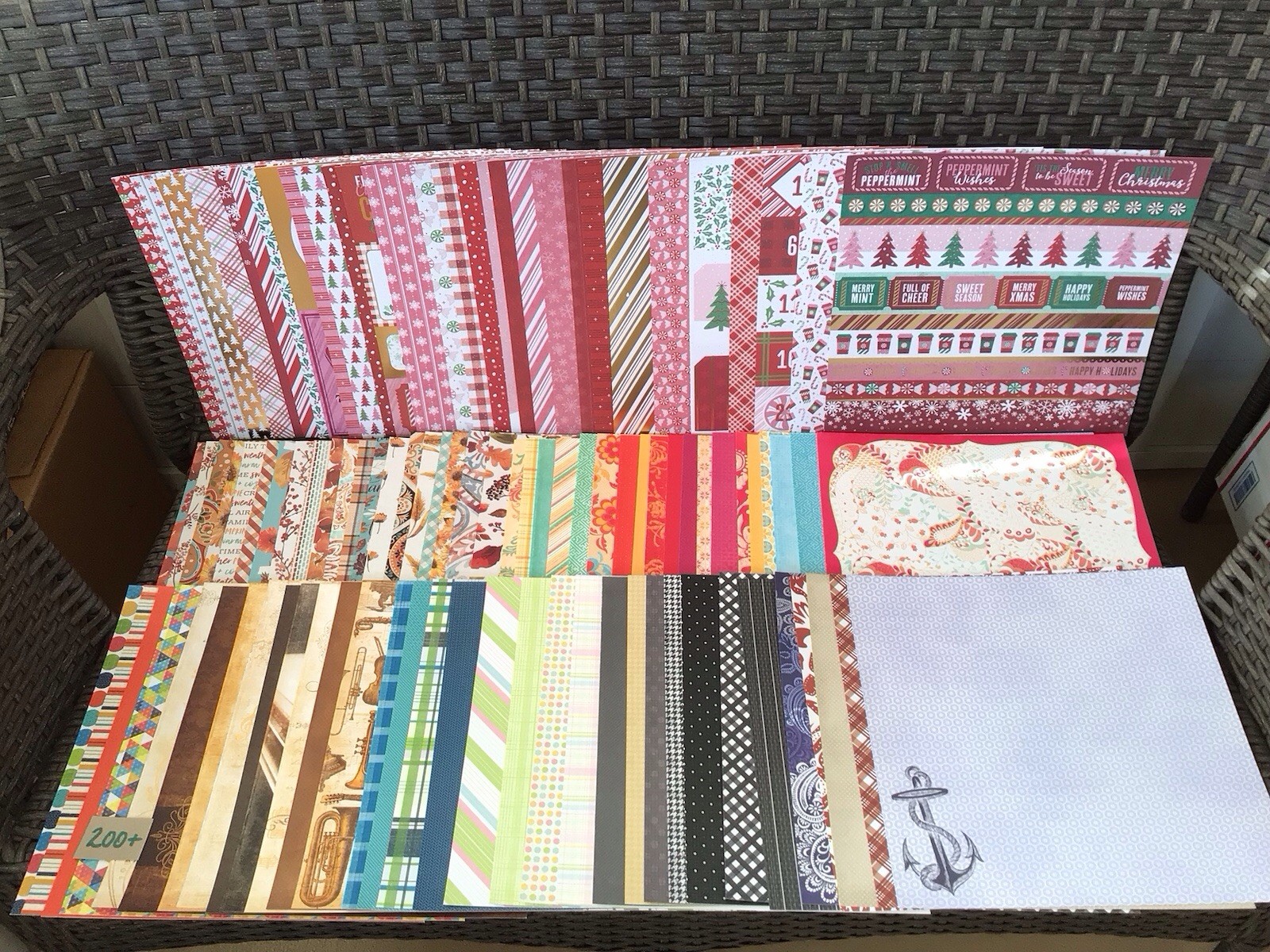 HUGE 12x12 SCRAPBOOK PAPER LOT~200+ sheets~Many Themes & Patterns~NEW