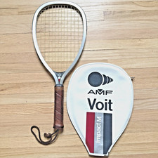 Vintage AMF Voit Racketball Racket Impact M Aluminum Original Cover Leather Grip