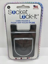 NEW Socket Lock-It Adhesive Black 1 to 3 Card Holder  Phone Grip Holder in One