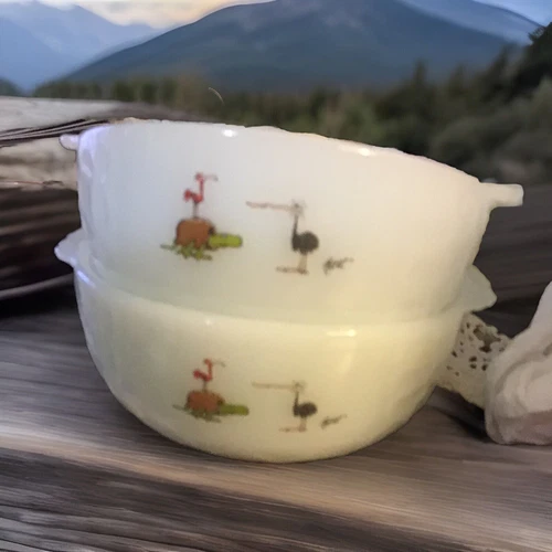 Vtg Anchor Hocking Fire King BC Comics Salad Cereal Bowls Set Of 2 Johnny Hart
