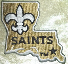 New Orleans Saints 3" LA State Iron On Embroidered Patch ~Free Tracking~