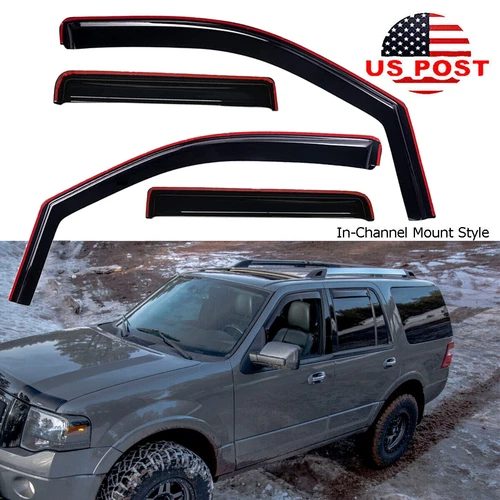 In Channel Smoke Window Visor Rain Guard for Lincoln Navigator Ford Expedition