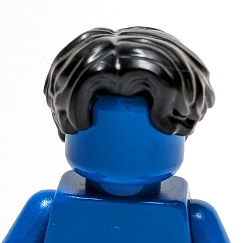 Lego - Minifigure Hair - Black, Middle Part, Wavy, Bangs, BTS - Picture 1 of 2