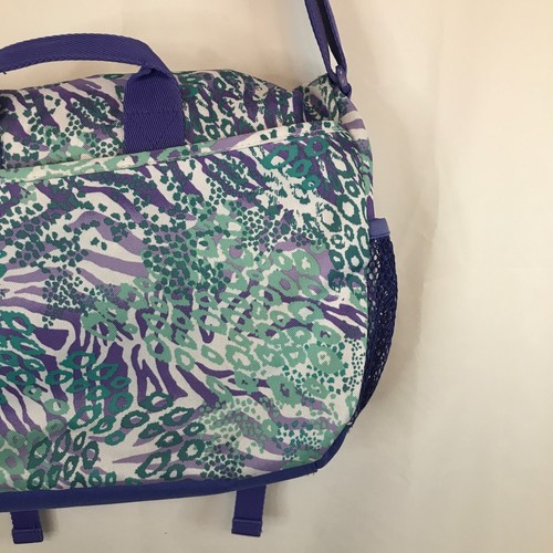 Pottery Barn PB Teen Gear Up Purple Green Messenger Laptop Shoulder Bag - Picture 9 of 21